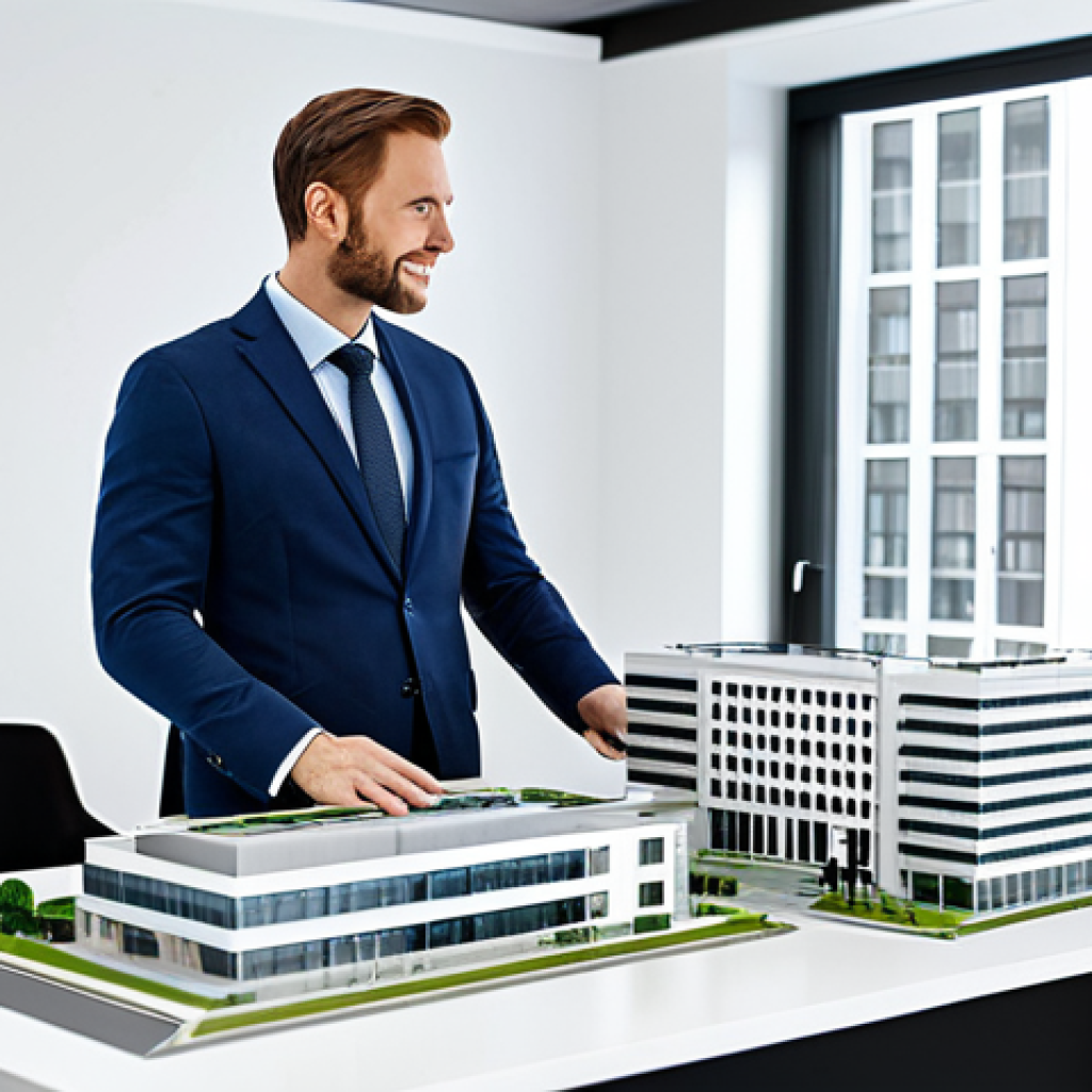**

"A professional architect presenting a 3D model of a building design to a client in a modern office. The architect is fully clothed in appropriate attire. The office is bright and well-lit. perfect anatomy, natural proportions, professional, safe for work, appropriate content, fully clothed, modest."

**