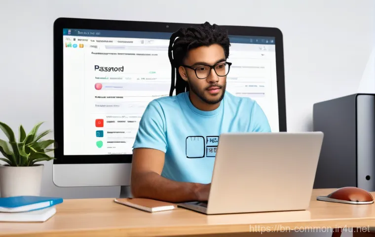 디지털 시대 상식 - **Prompt:** "A diverse young adult, wearing a comfortable t-shirt and jeans, is sitting at a modern ...